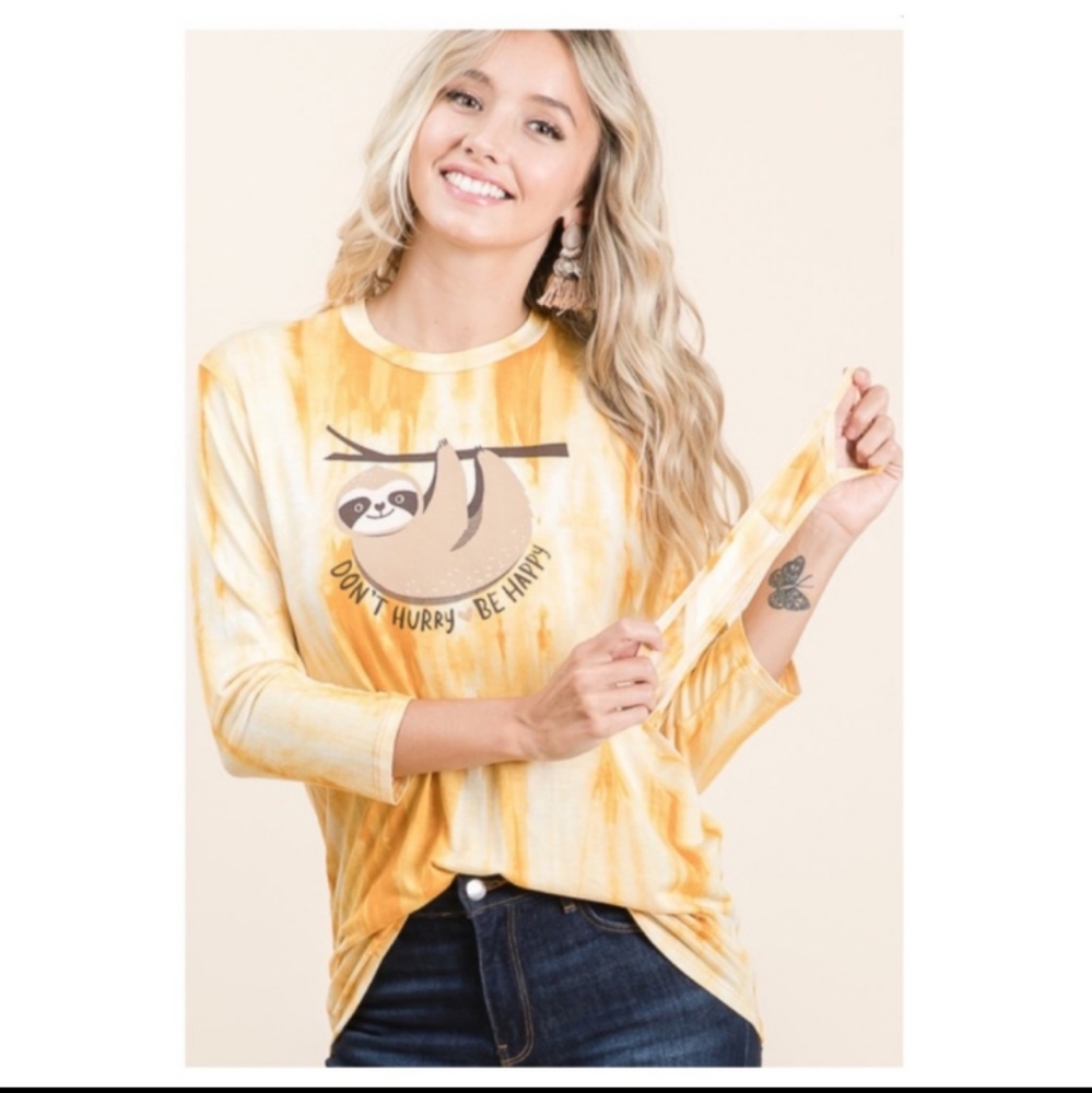 Made in the USA round neck sloth 🦥 design trendy super fun colors !